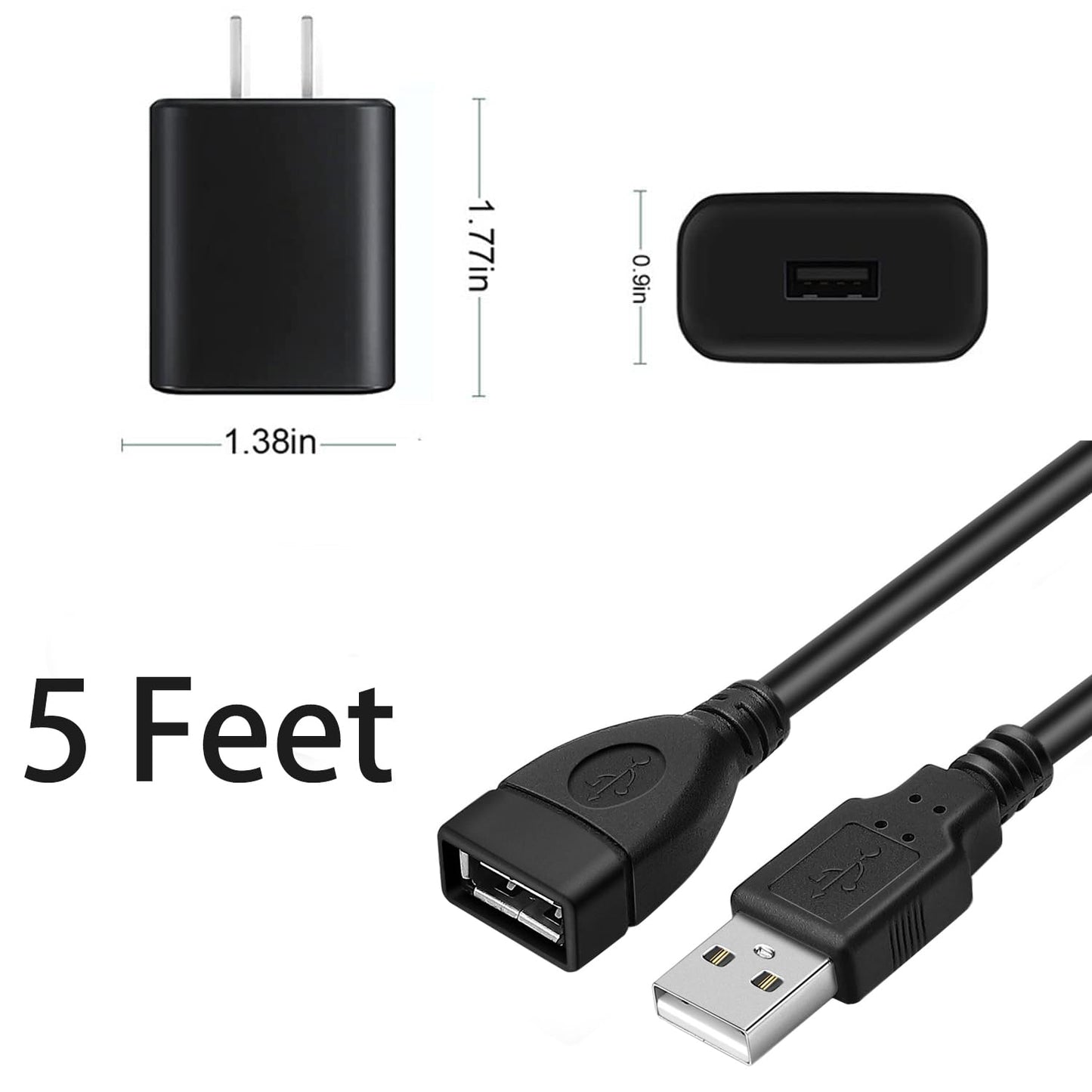 USB Charger Adapter for JLab Go Ai Pop/Sport, JLab Epic Air Sport ANC, JLab JBuds Air/Sport/Executive/Pro/Play Gaming/ANC Earbuds Case Charging