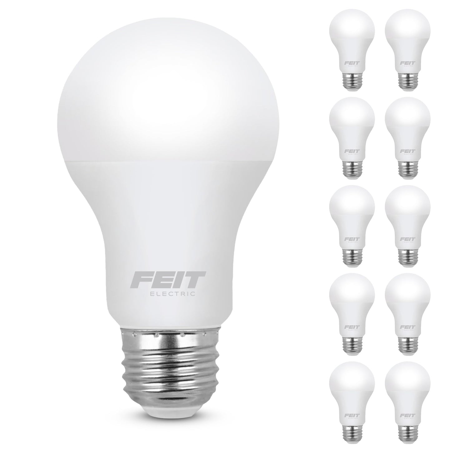 Feit Electric A19 LED Light Bulb, 60W Equivalent, E26 Medium Base, 800 Lumen, 3500K Neutral White Light, Indoor/Outdoor General-Purpose Light Bulbs