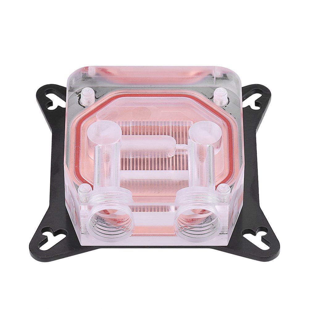 GPU Water Block, Computer Universal Water Cooling Block, GPU Waterblock Copper Base POM Cover with Waterway, Acrylic Water Cooling System Parts