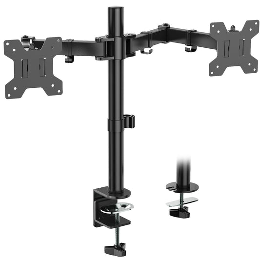 WALI Dual Monitor Stand for Desk, Dual Monitor Mounts for 2 Monitors up to 27 inch, 2 Monitor Desk Mount Holds up to 22 lbs, Height Adjustable Swivel