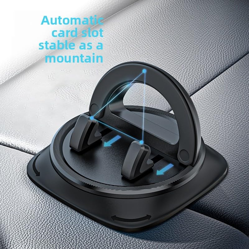 YAYASIERLI 360° Rotating Dashboard Car Phone Holder, No Vent Block, Anti-Slip Nano Gel Phone Mount for Car, Hands-Free One-Hand Operation, Compatible