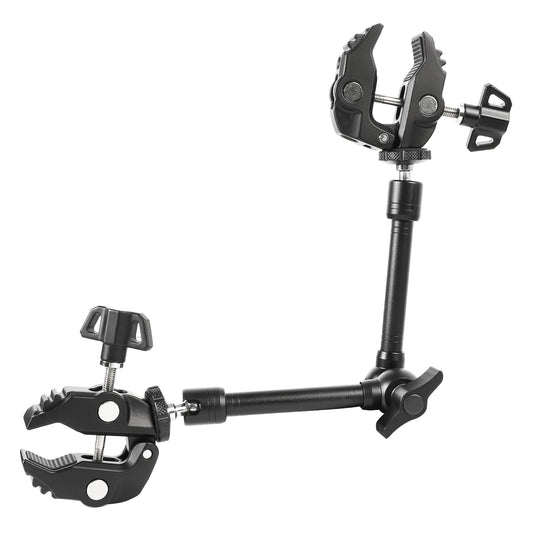 PellKing Magic Arm Clamp Kit, Camera Mount Articulating Friction Arm w 2 Pcs Super Clamp, w 1/4"-20 Screw and Thread Hole, for Camera, Light, Monitor