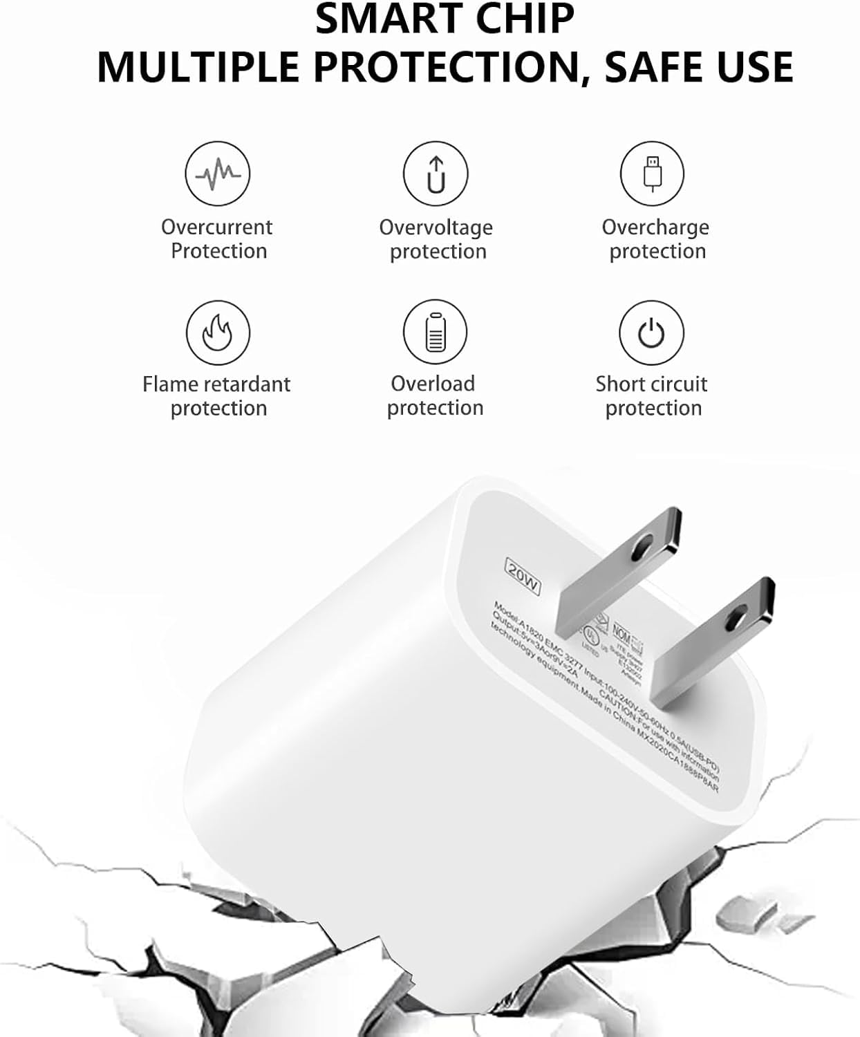 4 Pack 30W USB Type C Wall Charger Adapter for Airpods Pro 2nd/3rd Gen Earbuds,iPhone 16E 17 16 Pro Max/15/14/13/12/11 Plus Fast Charging