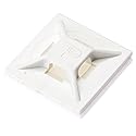 Panduit ABMM-A-C Adhesive Backed Cable Tie Mount, 4-Way Mount, Pre-Installed Adhesive, Indoors Environment, ABS, Rubber Mounting Method, White (Pack