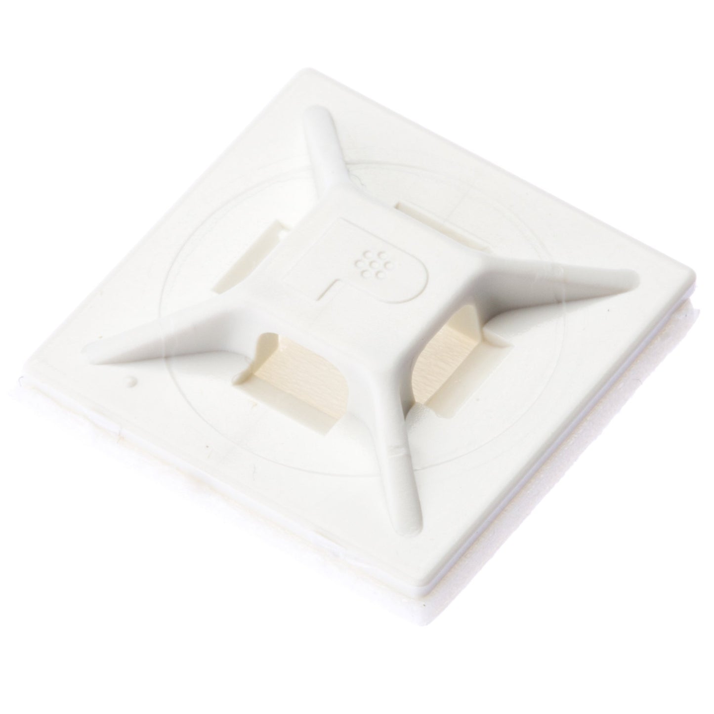 Panduit ABMM-A-C Adhesive Backed Cable Tie Mount, 4-Way Mount, Pre-Installed Adhesive, Indoors Environment, ABS, Rubber Mounting Method, White (Pack