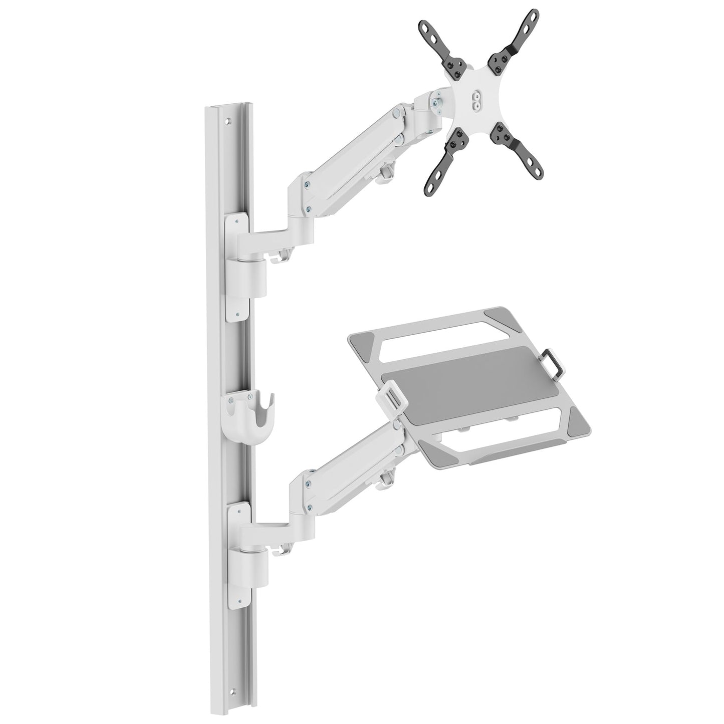 ZeboZap ZLTV8022 Wall Monitor Mount with Keyboard Tray | Fits 17 to 43 Inch | Single Monitor Wall Mount with Laptop Tray | Home Office, Bedside