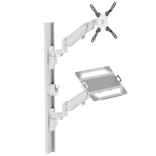 ZeboZap ZLTV8022 Wall Monitor Mount with Keyboard Tray | Fits 17 to 43 Inch | Single Monitor Wall Mount with Laptop Tray | Home Office, Bedside