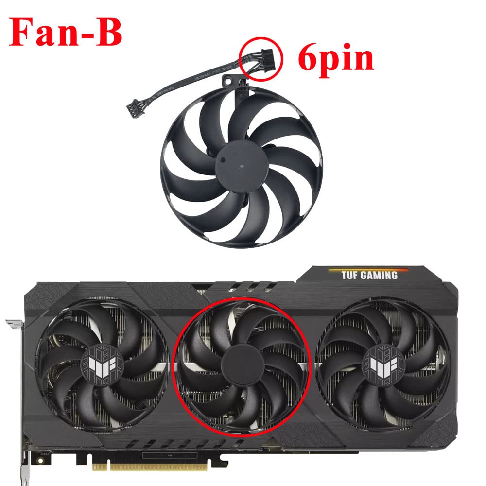 inRobert 88mm T129215SU GPU Fan Replacement for ASUS TUF Gaming RTX 3060 3070 3080 Ti Graphics Card Cooler (Fan-ABC)