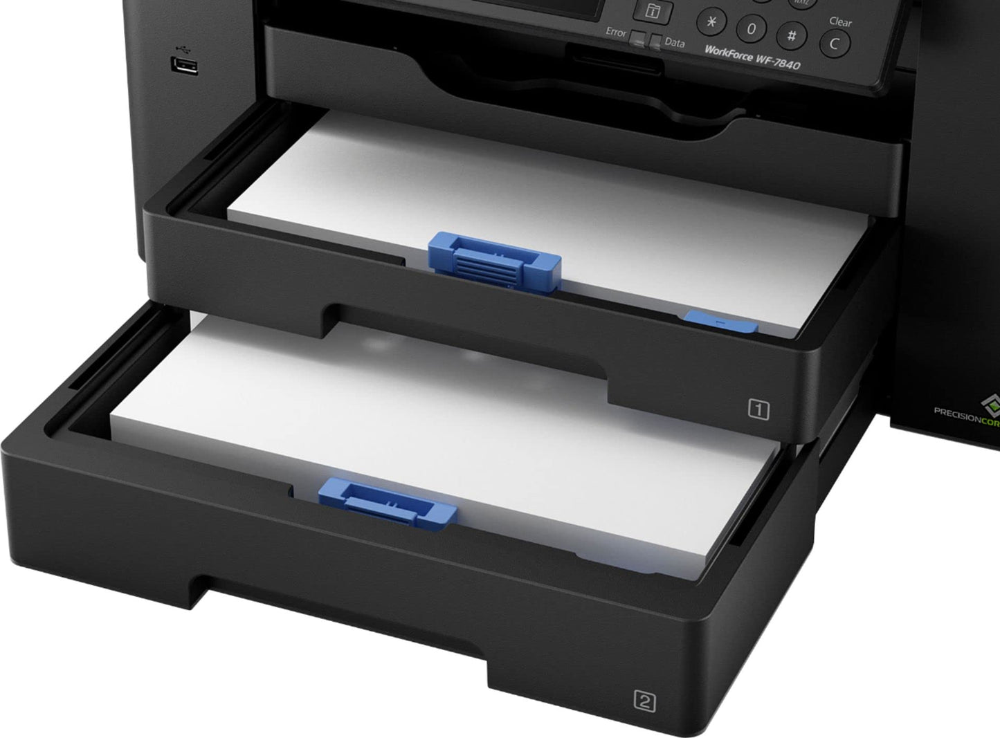 Epson Workforce Pro WF 78-Series Wireless All-in-One Inkjet Printer, Wide-Format Printing up to 20" x 20", Auto Duplex Print, Copy Scan Fax, Bonus 2