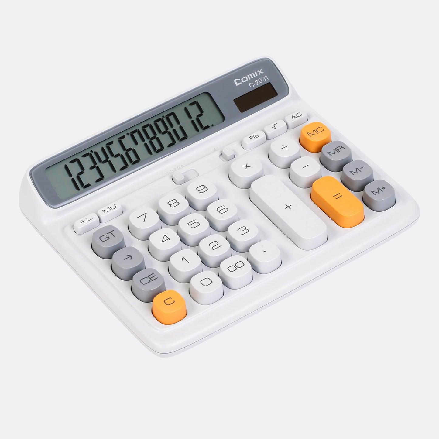 Comix Desk Calculator with 12 Digits Large LCD Display, Solar Battery Dual Power, Large Computer Keys Basic Calculator for Home Office School