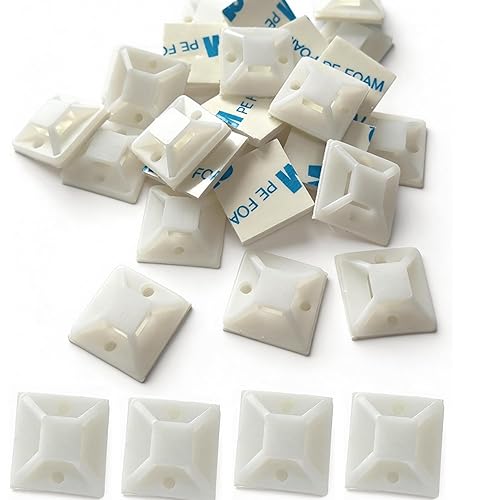 3/4" Zip Tie Mounts - 240PCS Self Adhesive Cable Tie Mounts Wire Cable Anchors Squares Holders for Cable Management Outdoor Indoor (240PCS- 3/4INCH