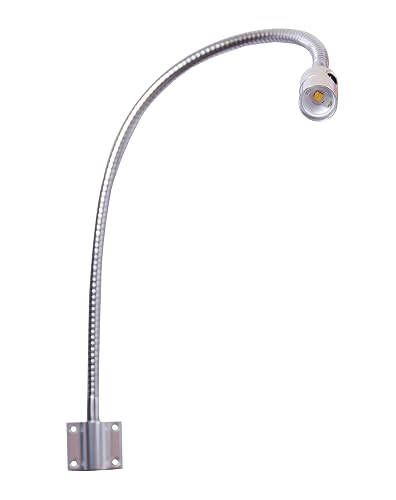 Hersi Reading Light Built-in Button Switch Minimalist Flexible Gooseneck LED Bed Lamp Headboard Wall Surface Mount for Bedroom/Living Room