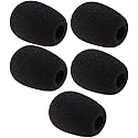 5Pack Black Replacement Microphone Sponge Wind Shield Windscreen Foam Cover for Microphone Windscreen for Shure CVG18-B/C Gooseneck Condenser