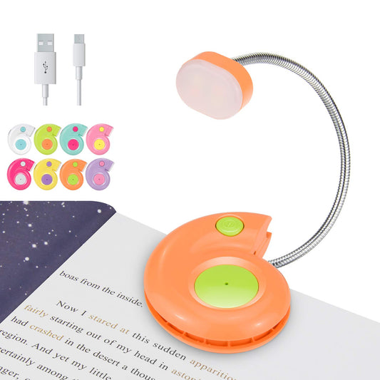 LUXSWAY Rechargeable Book Light, Portable Reading Lamp, Eye Care Book Light, Bookmark Light for Adult Bookworm -Orange