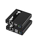 SIIG HDMI KVM Extender Over CAT6/ 6e/ 7 Cable up to 230ft, 1080p 60Hz HD with HDMI Loop Out, 2-Port USB for Keyboard/Mouse, Audio Extractor, Near Zero