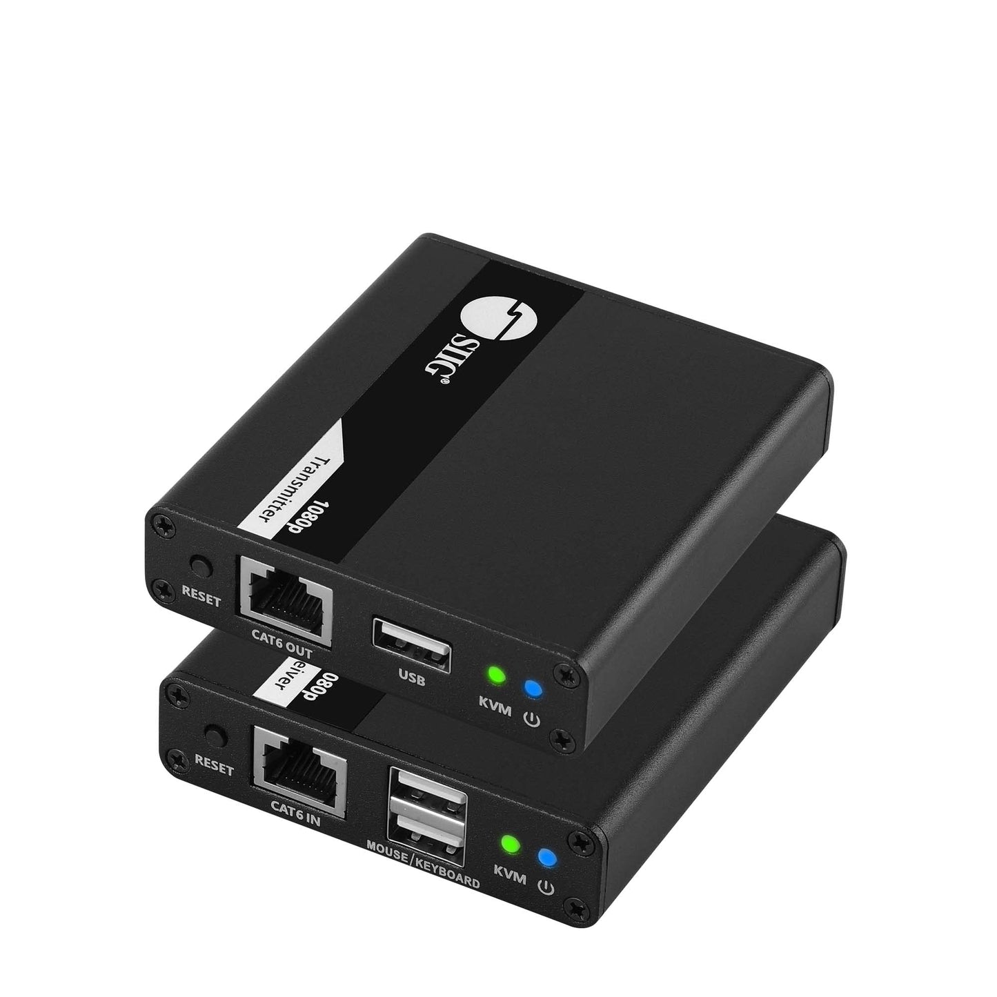 SIIG HDMI KVM Extender Over CAT6/ 6e/ 7 Cable up to 230ft, 1080p 60Hz HD with HDMI Loop Out, 2-Port USB for Keyboard/Mouse, Audio Extractor, Near Zero