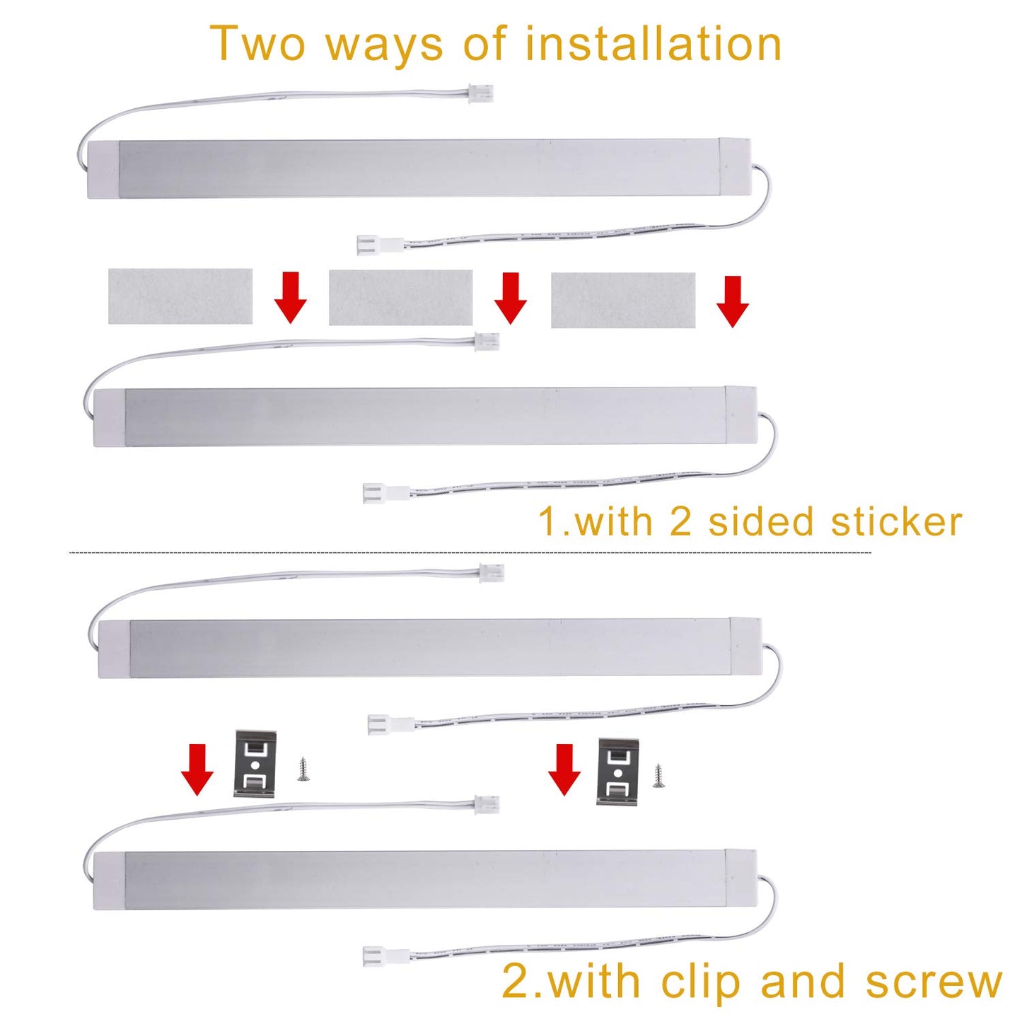 LABOREDUCER LED Under Cabinet Lighting Plug in Warm White 6 Pack,12inches Bar Dimmable Under Cabinet Lights, Under Counter Lights for Kitchen Ultra