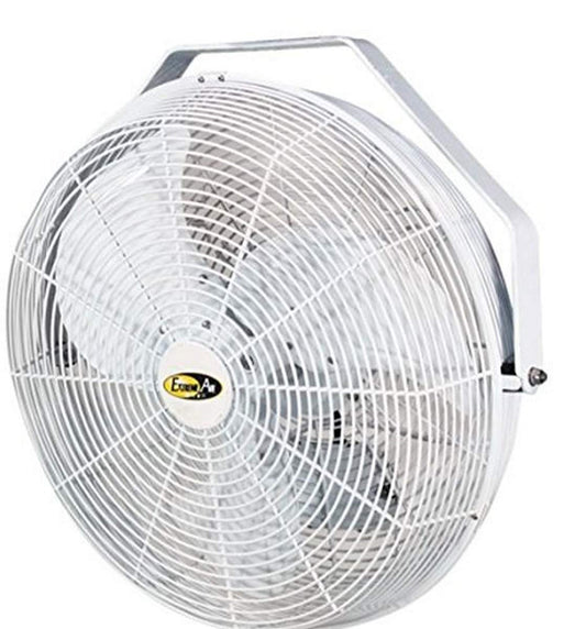J&D Manufacturing POW18 Indoor/Outdoor UL507 Certified Mount Fan, 18" Diameter, 1/8 hp, 115V, 1 Phase, 8' Cord, White