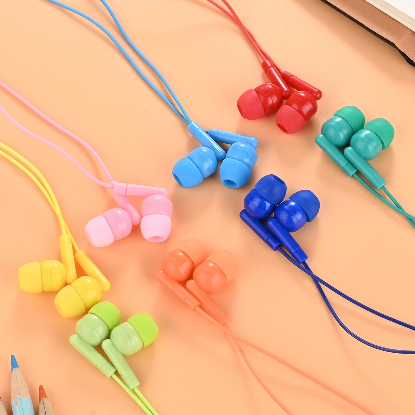 XOSDA 50 Pack Earbud Bulk Kids Headphone for Classroom School, Wholesale Class Room Students Wired Earphones with 3.5 mm Jack for Computers Chromebook