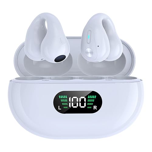 BWISUP Wireless Ear Clip Bone Conduction Headphones Bluetooth, 2023 New Mini Open Ear Headphones Wireless Bluetooth, Waterproof Sport Running Earring…