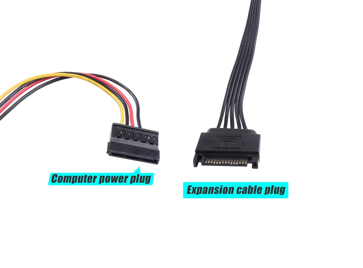 ELFJMZP SATA 15PIN Male to 6 SATA 15 Pin Female Power Splitter 1 to 6 Serial ATA Powered Expansion Cable for PC/NAS/Server SSD/HDD, DVD/CD-ROM - 28.3