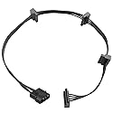ELFJMZP IDE Molex 4 PIN Male to 4 x SATA 15 PIN Female Expansion Power Cable 20.8in 18AWG Tinned Copper - for PC/NAS/Server Mechanical Hard