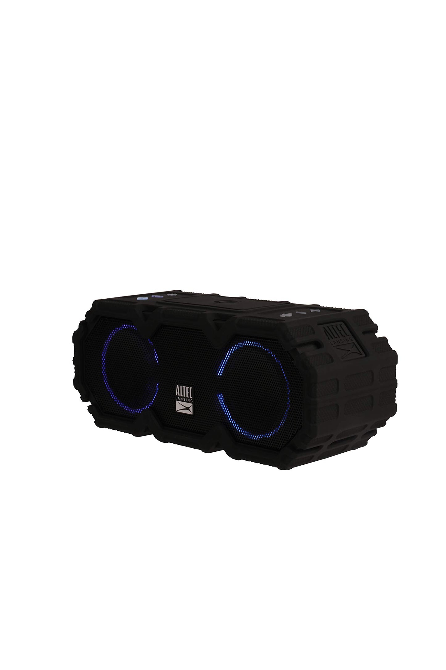 Altec Lansing LifeJacket Jolt - Waterproof Bluetooth Speaker, Durable & Portable Speaker with Qi Wireless Charging and Voice Assistant, Black w/Lights