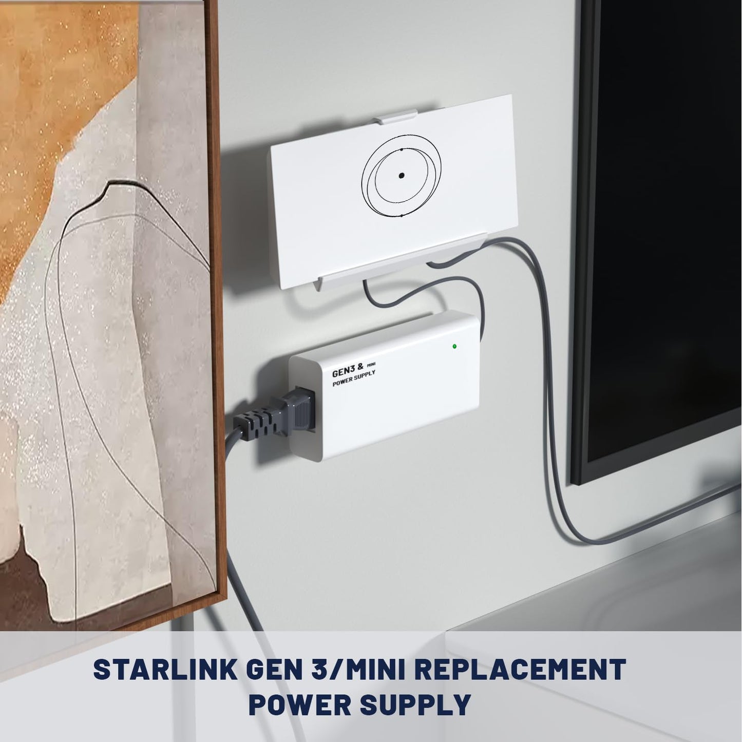 Starlink Gen 3 & Mini Power Adapter, ETL Listed 144W 48V 3A Replacement Starlink Power Supply