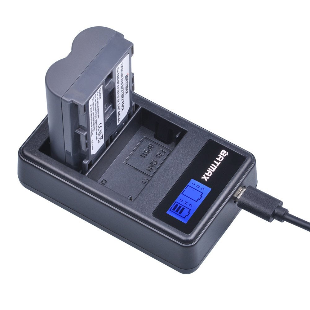 Batmax 2Packs BP-511A BP-511 BP 511 511A Battery + LCD Dual USB Charger for Canon EOS 5D, 10D, 20D, 30D, 40D, 50D, Digital Rebel 1D, D60, 300D, D30