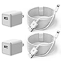 iPhone Charger Cord 6FT, [Apple MFi Certified] 2 Pack Lightning Cable Cube Phone Charging Transfer Cord Cable USB Plug Wall Charger Block Travel…