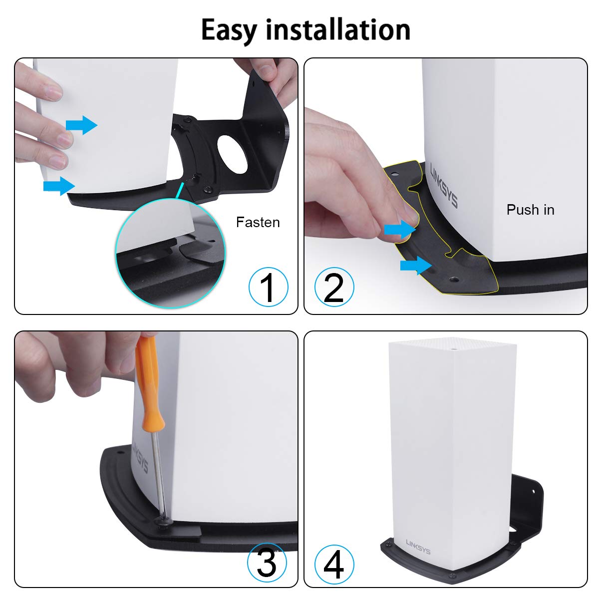 VOMENC Linksys Velop WiFi 6 Mesh Router Wall Mount Bracket Wall Mount Stand Holder,WiFi Accessories for Linksys Velop Home Mesh with Easy Installation
