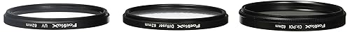 Fotodiox Filter Kit, UV, Circular Polarizer, Soft Diffuser, 62mm for Canon, Nikon, Sony, Olympus, Pentax, Panasonic Camera Lenses.