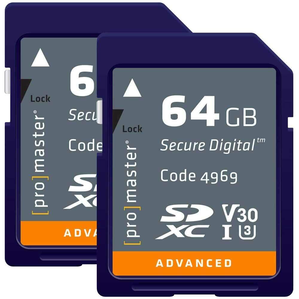 Promaster SDXC 64GB Advanced Secure Digital Memory Twin Pack