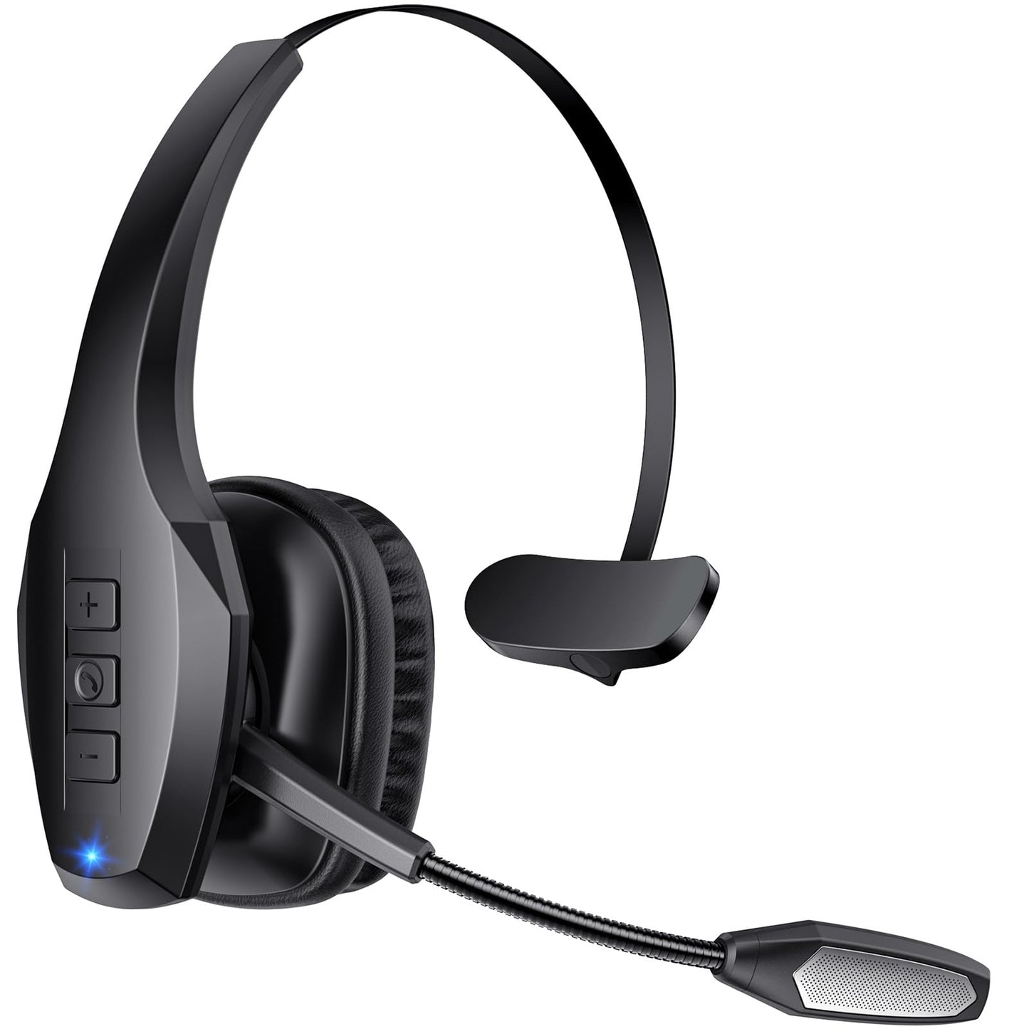 Trucker Bluetooth Headset, Wireless Headset with Mic, Bluetooth Headsets with Dual Noise Cancelling Microphone & Mute Button, 55Hrs Working Time PC