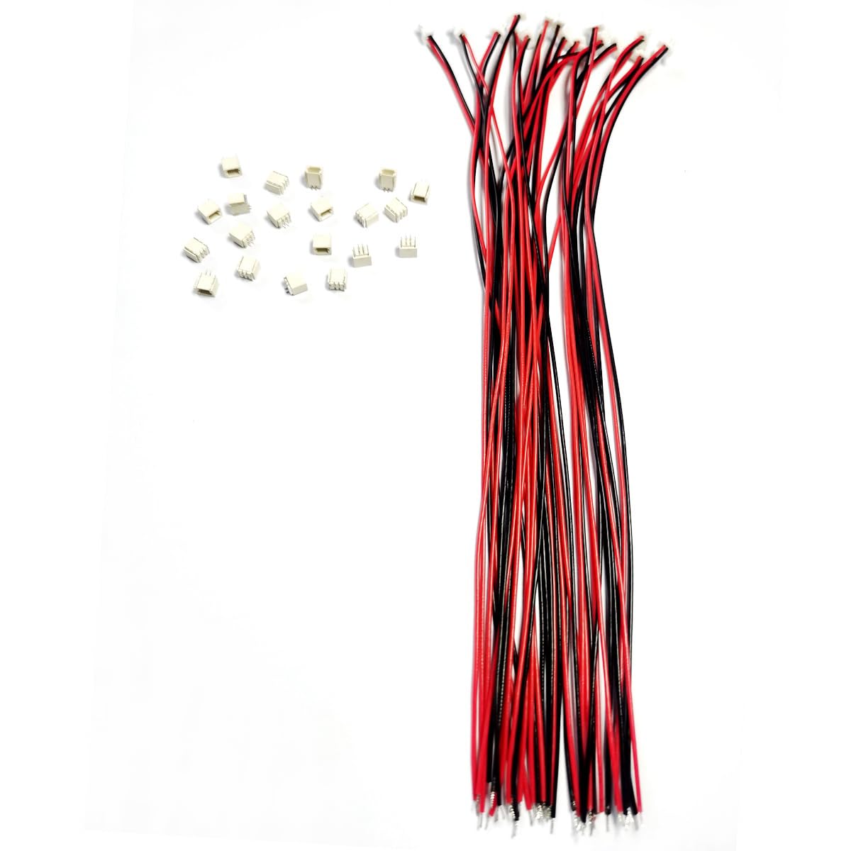 BOJOUL for 20 Sets JST SH 1.0mm 2 Pin Male Connector and 28AWG Female Connector Plug with Wire Cable 20cm Used in PCB Toys Household Appliances etc