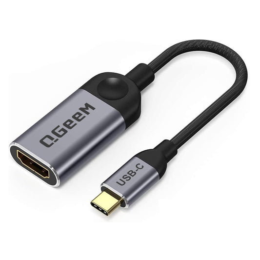 QGeeM USB C to HDMI Adapter 4K Cable, USB Type-C to HDMI Adapter [Thunderbolt 3/4] HDMI for Laptop MacBook Pro/Air, iPhone 15 16 17 Pro max, Dell XPS