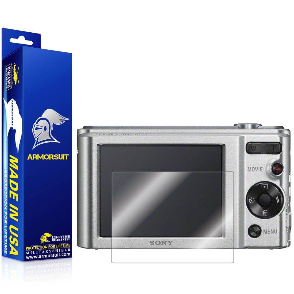 ArmorSuit Sony DSC-W800 Camera Screen Protector Full Coverage MilitaryShield Screen Protector for Sony DSC-W800 - HD Clear Anti-Bubble Film