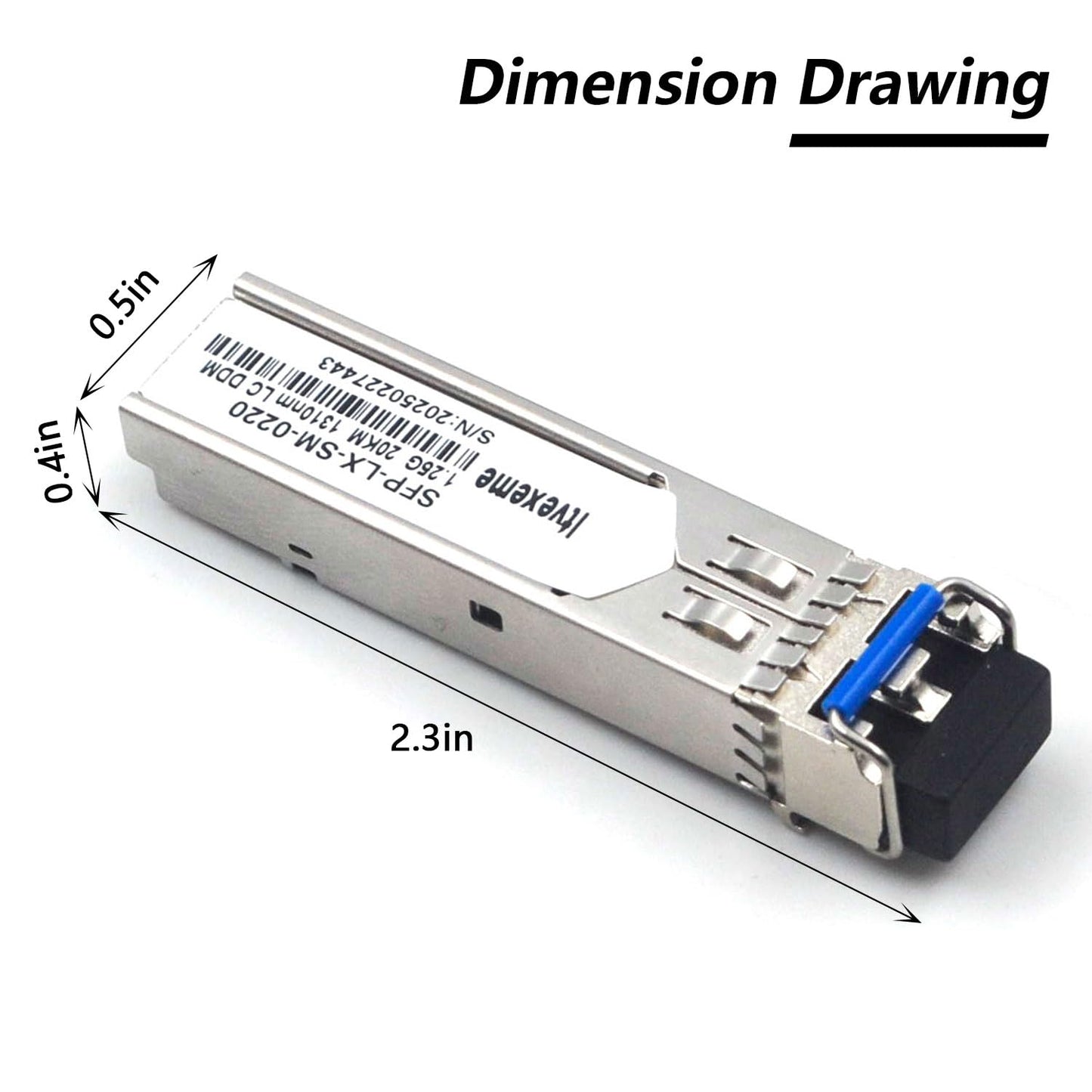4 Pack 1.25G SFP Network Transceiver Module, 1000Base-LX Single Mode, 1310nm SMF, 20km, for Router, Network Card, Switch, Firewall etc