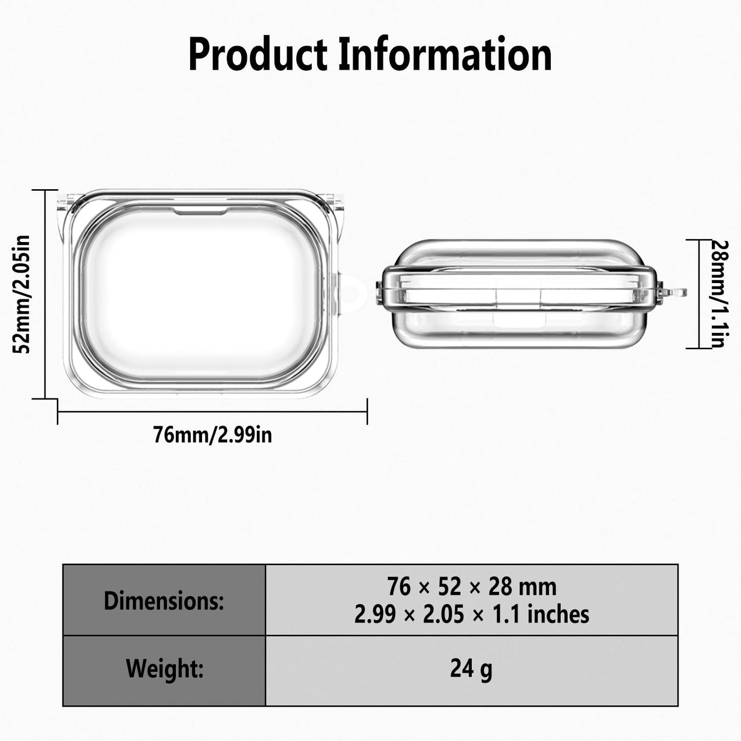 Geiomoo Soft TPU Case for Nothing Ear (a), Protective Cover with Carabiner (Clear)