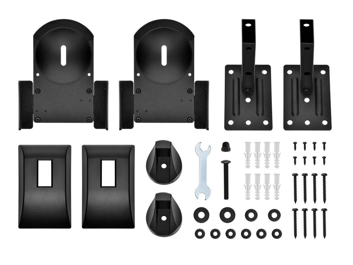 Monoprice Universal Bookshelf Speaker Wall Mount Brackets, Swivel, Tilt, Dual Side Clamping, Large Bookshelf/Surround Sound Speakers up to 55 lbs.