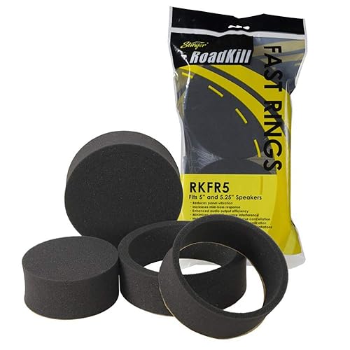 Road Kill RKFR5 Fast Rings 5.25" 3-Piece Foam Speaker Enhancer Kit - Black