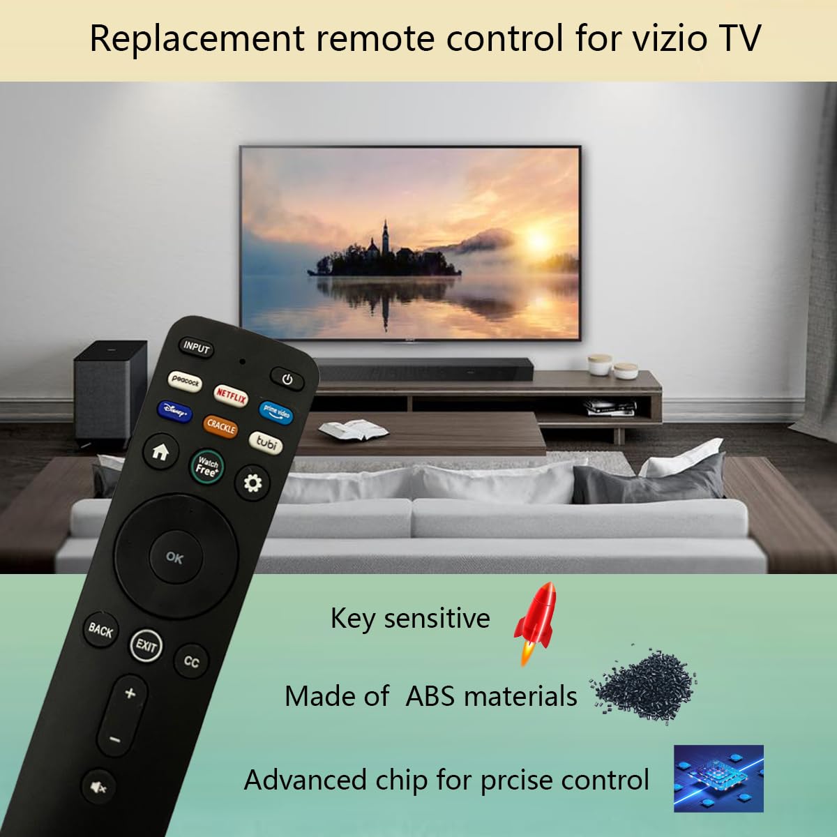 GHUST XRT260 Replacement IR Remote Control for VIZIO Smart TV V435-J01 V505-J09 V555-J01 V655-J09 V705-J03 V755-J04 V585-J01 V705X-J03 V756X-J03