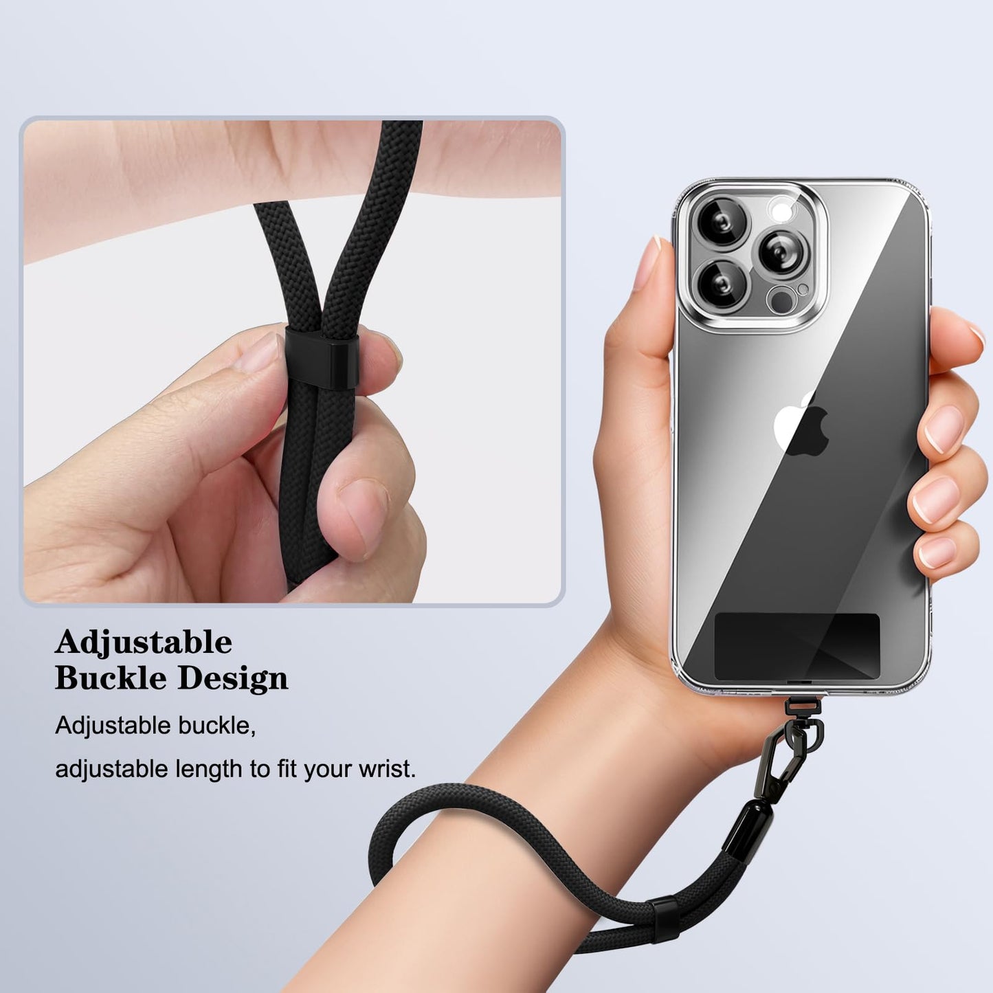 Yudaky Phone Lanyard, 2 Pack Adjustable Cell Phone Lanyard Hand Phone Wrist Strap with Tether Tabs for Smartphones (Black)