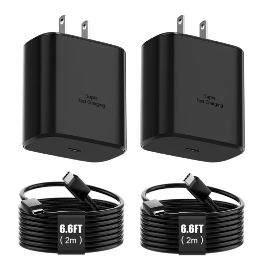 Samsung 45W Super Fast Charger Type C, 45 Watt USB-C Charger PD/PPS Wall Charging Block with 6.6FT Type C Cords for Samsung Galaxy S26