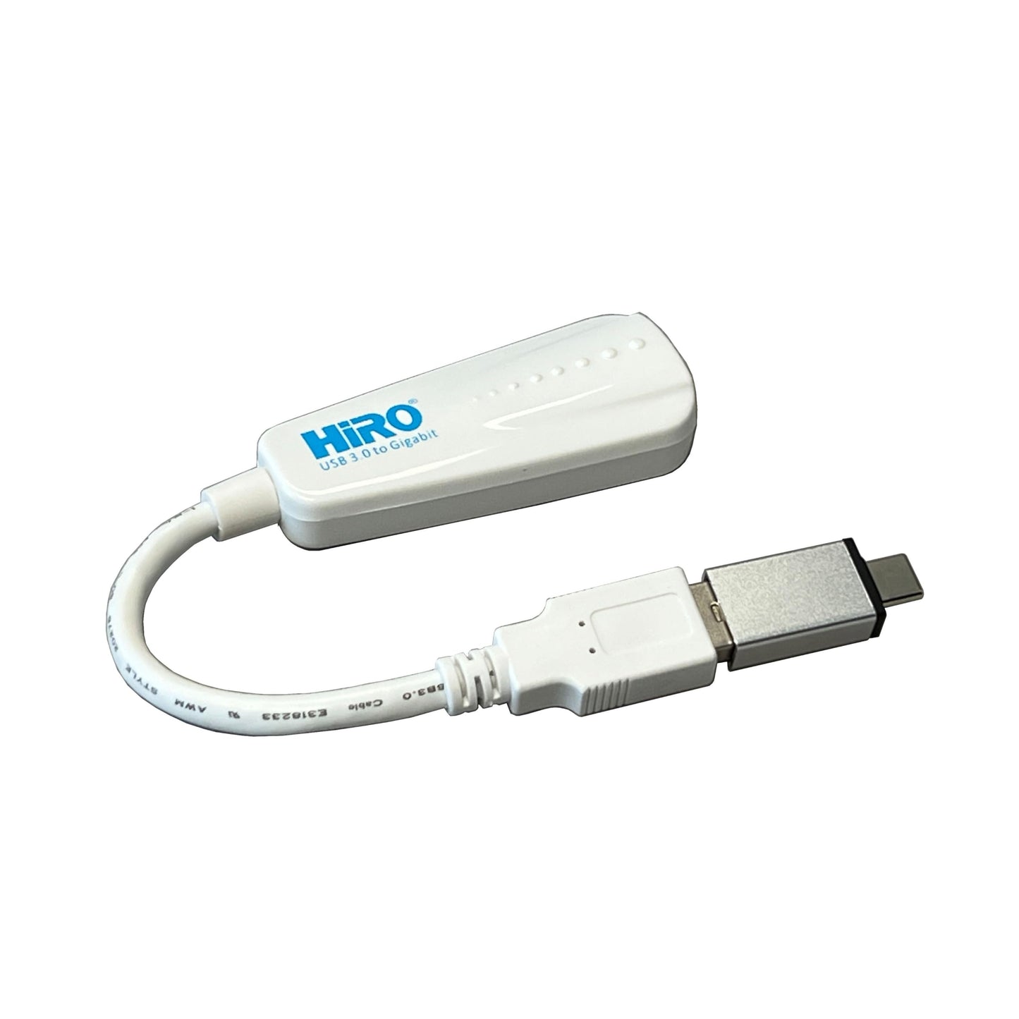 HiRO H50365 Dual Interface USB USB-C Type-C Type C USB 3.0 to Gigabit Ethernet LAN 1000Mbps 1000 Mbps Portable Network Adapter Windows 11 10 Plug n