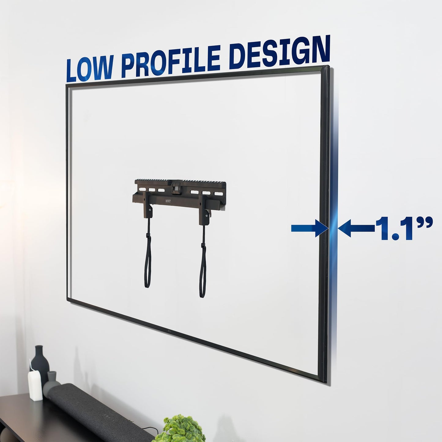 VIVO No Stud TV Wall Mount for 37 to 86 inch Screens, Max VESA 600x400mm, Studless Drywall Mounting Solution, Black, MOUNT-NS86