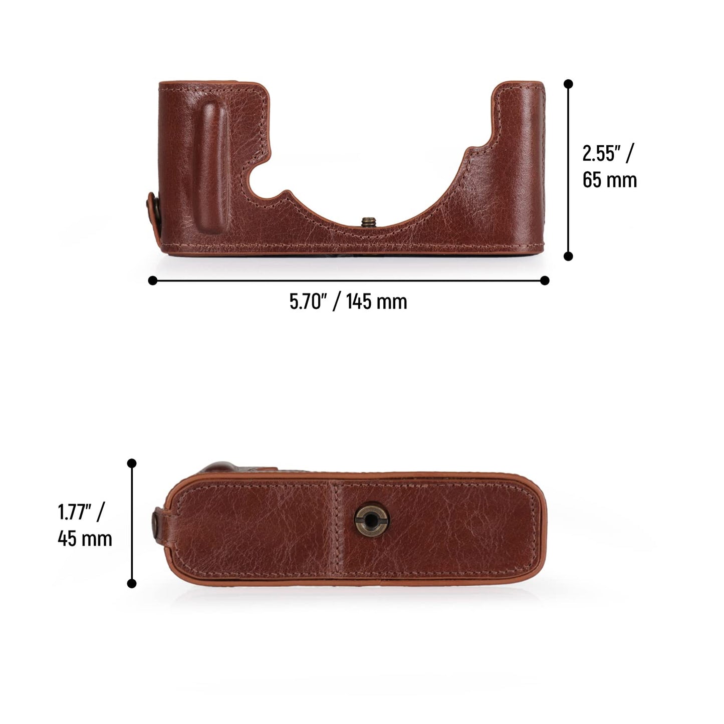 MegaGear MG2016 Ever Ready Genuine Leather Camera Half Case Compatible with Nikon Z fc (Brown)