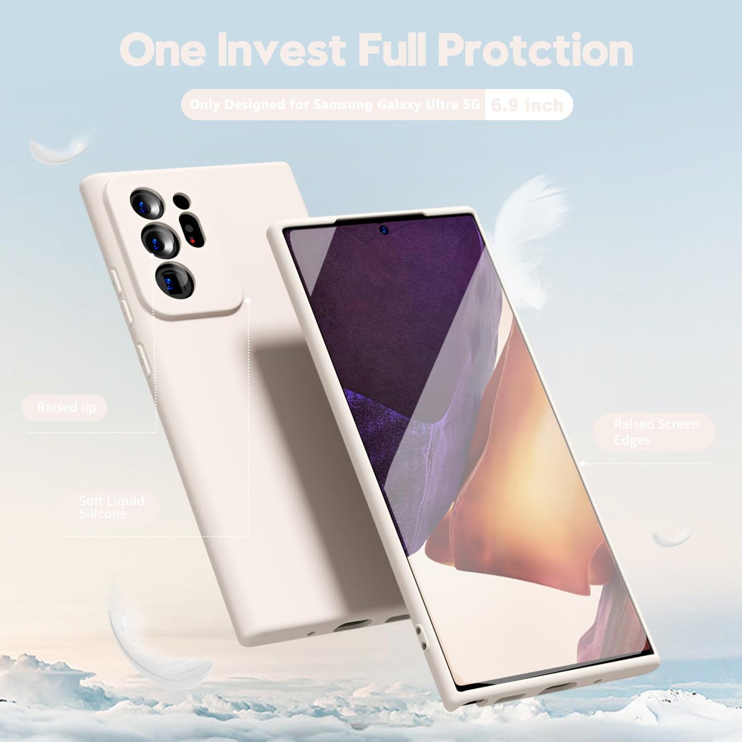oakxco for Samsung Galaxy Note 9 Phone Case Liquid Silicone, Cute Thin Slim Soft Rubber TPU Plain Smooth Gel Cover for Women Girl, Matte Solid