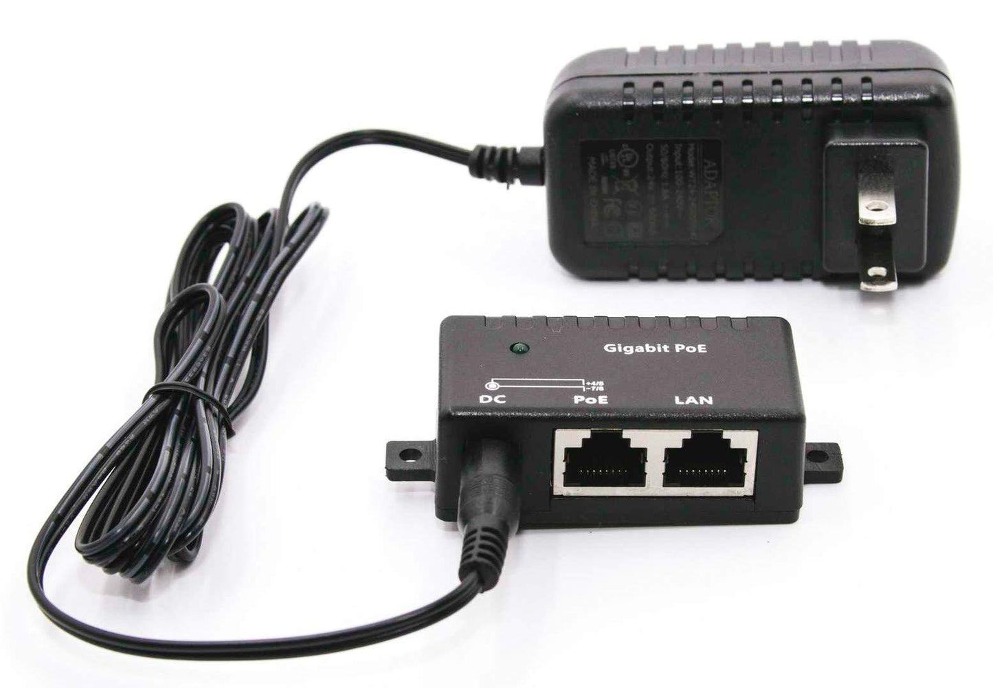 Poe Texas PoE Injector - Single Port Power Over Ethernet Passive PoE Adapter - 10/100/1000 Gigabit Data - Includes 48V 15W Power Supply - Wall