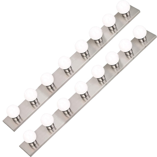 DYSMIO Lighting Eight Light Vanity Strip - Hollywood Style Mirror Fixture with Brushed Nickel Plates - Salon-Grade Accessories for Bedroom, Bathroom